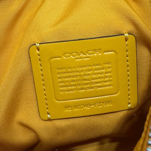 Coach Small Kelsey Crossbody Handbag M1748-F27596 Canary Yellow Leather Purse - Picture 10 of 12